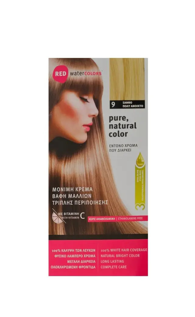 Red Water Colors Βαφή Μαλλιών Ξανθό Πολύ Ανοικτό Νο9, 155ml