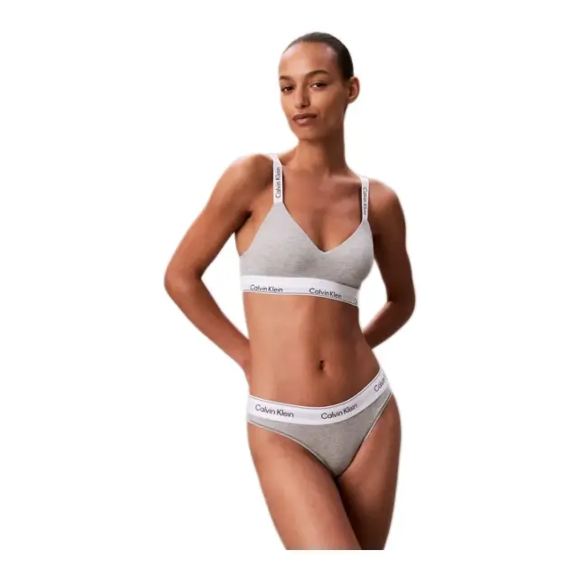 Calvin Klein Γυναικείο Μπουστάκι Lightly Lined - Icon Cotton Modal, Χρώμα Grey Heather - M 3
