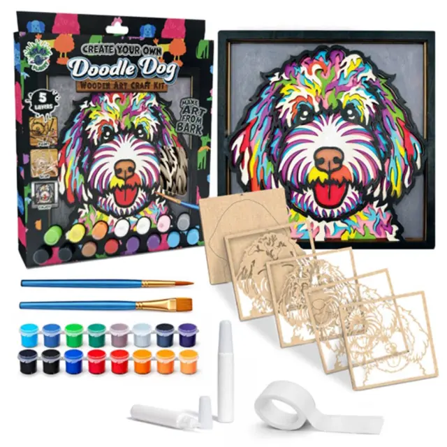 Splat Planet 3D Ξύλινη Κατασκευή Ζωγραφικής / Wooden Art Craft Kit: Doodle Dog