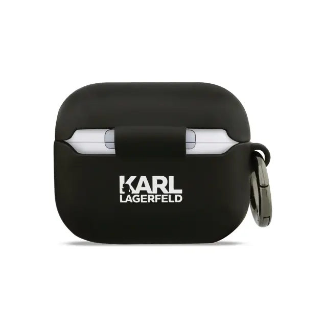 Karl Lagerfeld 3D Logo NFT Karl and Choupette Silicone Case for AirPods Pro 3 Black 3