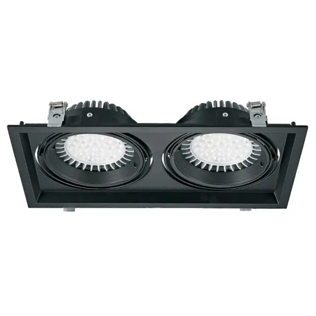 Olo 03116/2/B Διπλό σποτ ορθογώνιο κινητό 32.5x17.5x4.5cm μαύρο