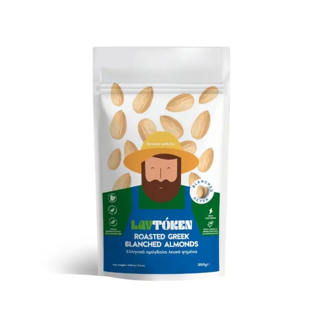 Ελληνικά Αμύγδαλα Ψημένα λευκά 250gr - Lavtoken