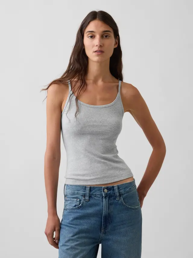 Γυναικεία Αμάνικη Μπλούζα Cropped Light heather grey