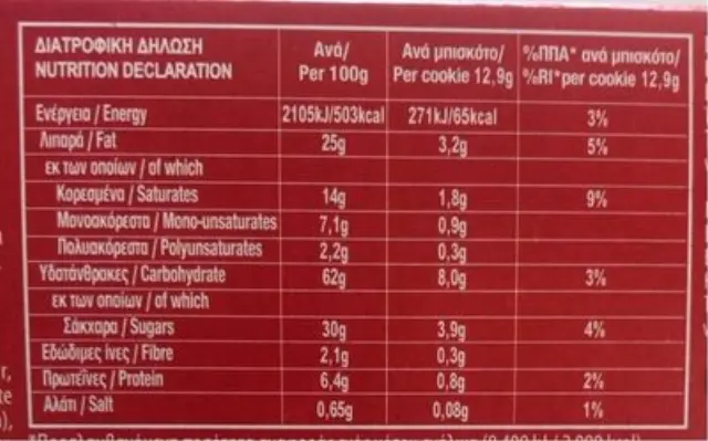 Παπαδοπούλου Μπισκότα Cookies με Κομμάτια Σοκολάτας 3
