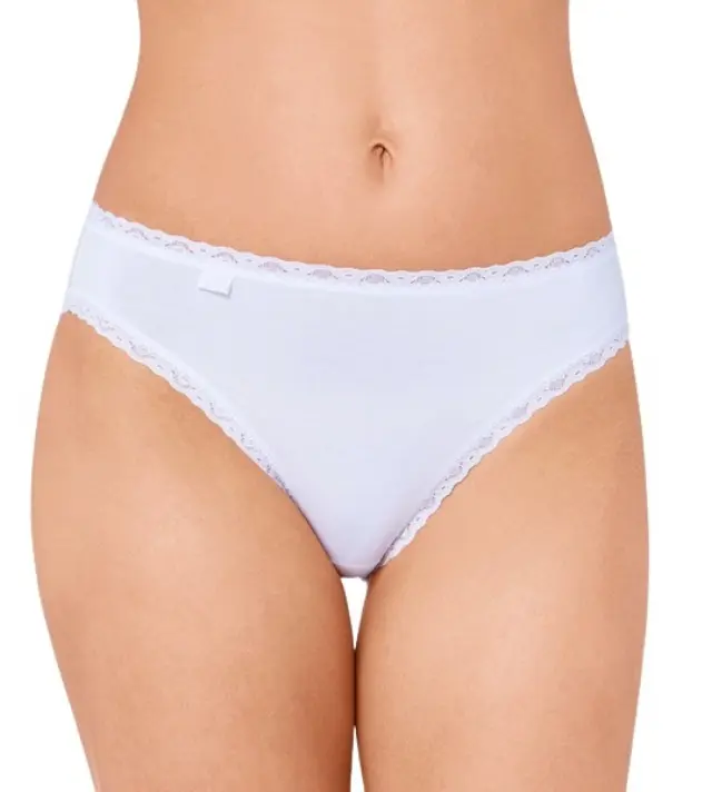 Sloggi Γυναικείο Εσώρουχο 24/7 Cotton Lace Tai - Τριπλό Πακέτο, Χρώμα Λευκό