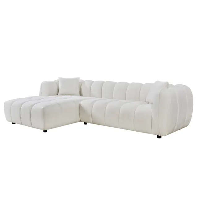 ΚΑΝΑΠΕΣ ΓΩΝΙΑ (ΑΡΙΣΤΕΡΗ) LYKKE ΕΚΡΟΥ ΥΦΑΣΜΑ 280x89-165(η γωνία)x70 εκ