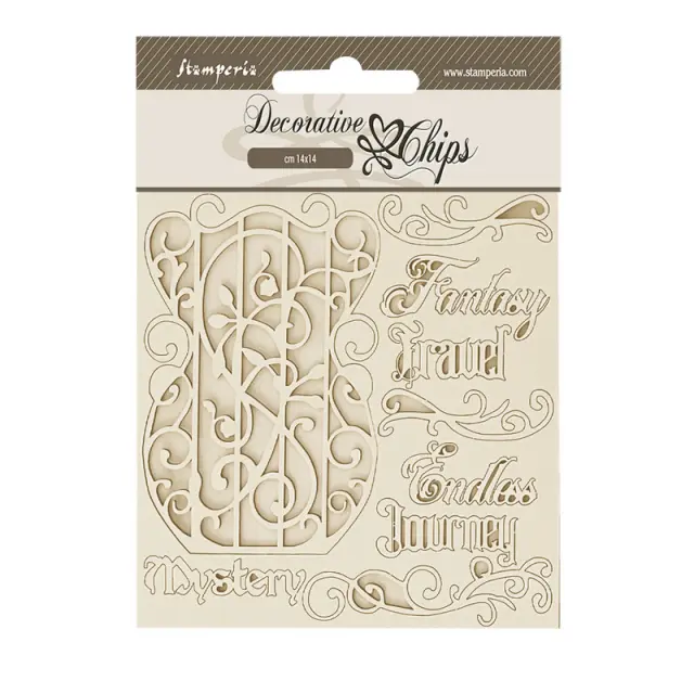 Chipboard Stamperia 14x14cm, Sir Vagabond in Fantasy World, Fantasy travel