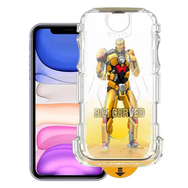 Full Cover Tempered Glass με Οδηγό για iPhone 11/Xr-Black OEM