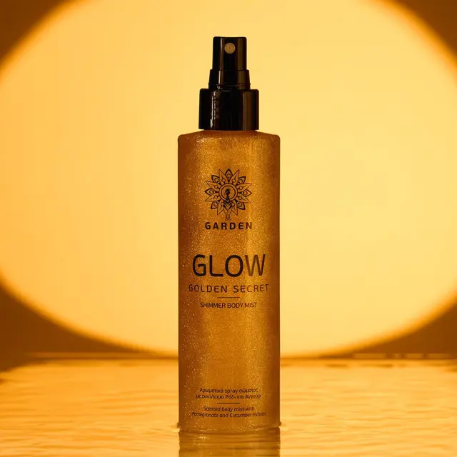 Garden Glow Golden Secret Body Mist Silver Gold Shimmer Αρωματικό Spray σώματος με χρυσαφένια λάμψη, 200ml 2