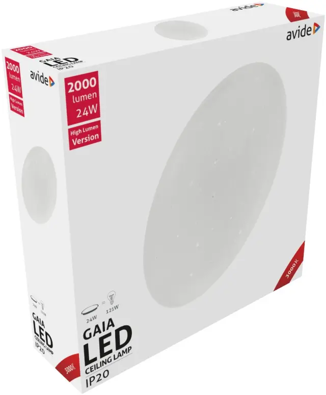 Avide LED Μοντέρνα Πλαφονιέρα Οροφής Gaia 24W 380*105.0mm Θερμό 3000K 15.001.0560