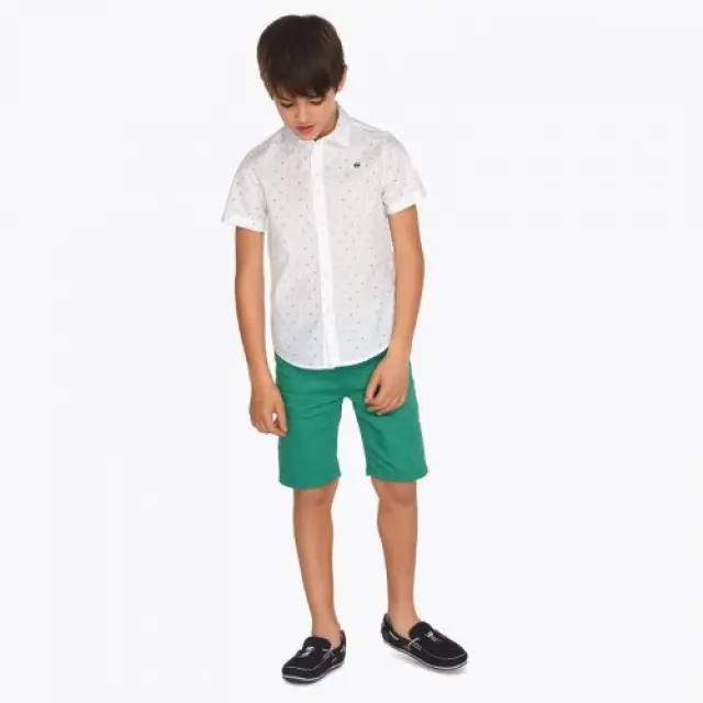 Junior 10 έως 18 ετών Βερμούδα καπαρτινέ με ζώνη πράσινο - 16Ε 2