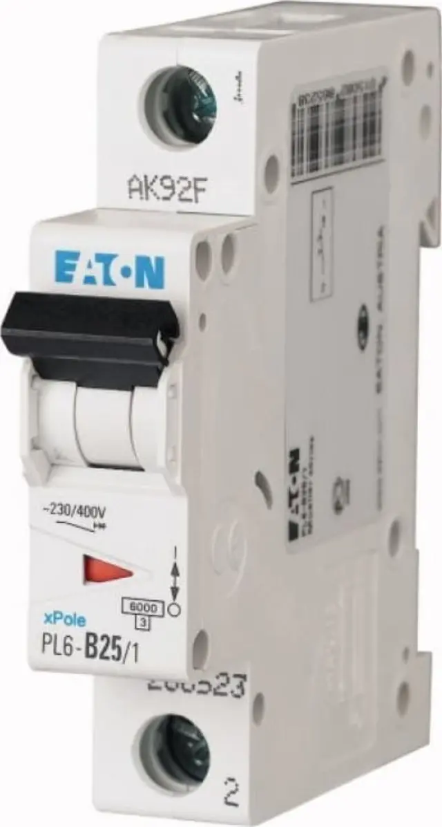 PL6-C25/1 Miniature circuit breaker (MCB), 25 A, 1p, characteristic: C