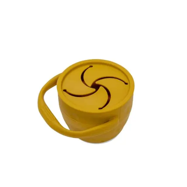 Interbaby Ποτηράκι Σιλικόνης Για Σνακ Με Καπάκι Earth Ocher 3