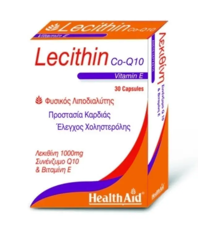 HEALTH AID Lecithin 1000mg + Natural Vitamin E 45iu + CoQ 10, 30caps