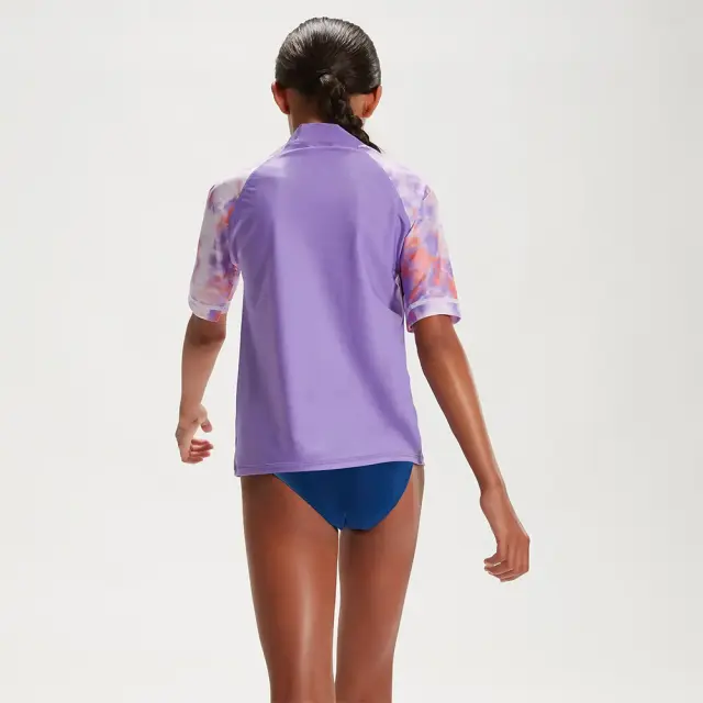 Speedo Girl's Printed Short Sleeve UV Protection Sun Top Λιλά 81173114496 (Speedo) 3