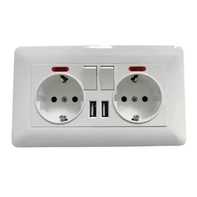 ΔΙΠΛΗ ΕΝΤΟΙΧΙΖΟΜΕΝΗ ΠΡΙΖΑ ΜΕ 2 ΘΥΡΕΣ USB & ΔΙΑΚΟΠΤΕΣ CX-05430