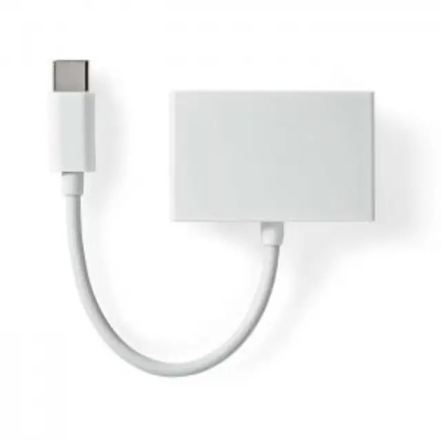 Αντάπτορας USB High-Speed Type-C αρσ. – 3x 3.5mm θηλ., 0.10m, σε λευκό χρώμα. 3
