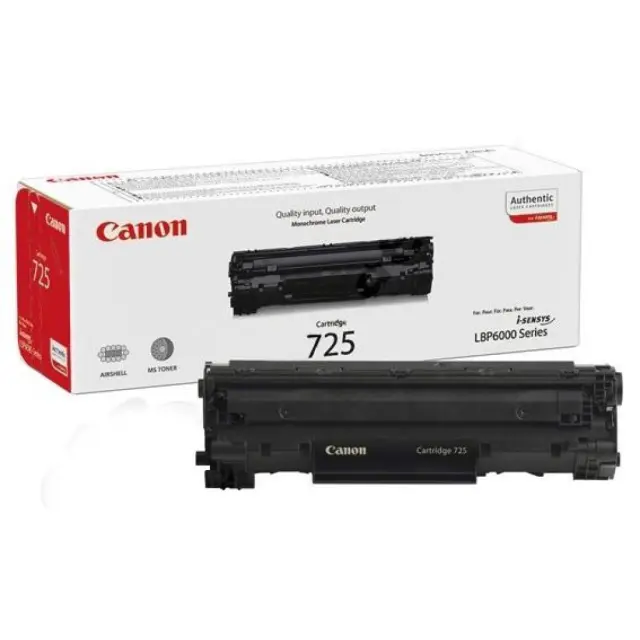Canon 725 Γνήσιο Toner Laser Εκτυπωτή Μαύρο 1600 Σελίδων (3484B002)