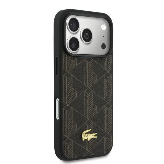 Lacoste PVC Blend MagSafe Case + Wallet for iPhone 17 Pro Brown 3