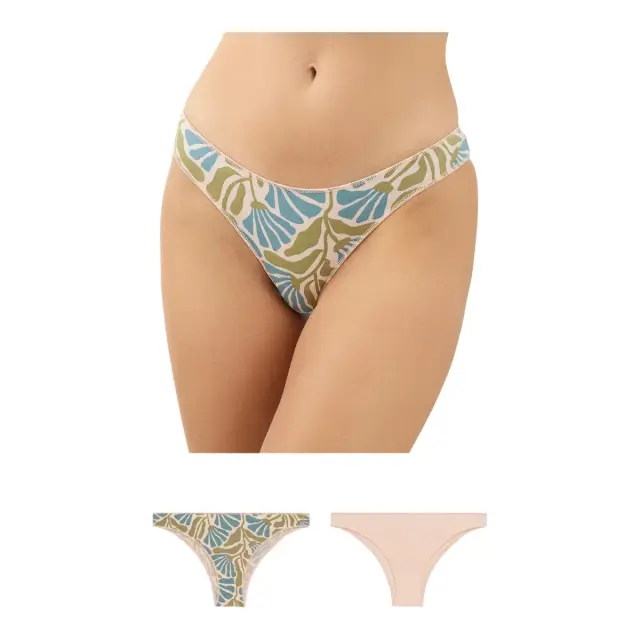 Minerva Γυναικείο Brazil Modal Fimelle - Διπλό Πακέτο, Χρώμα Pink-Aqua Khaki - L