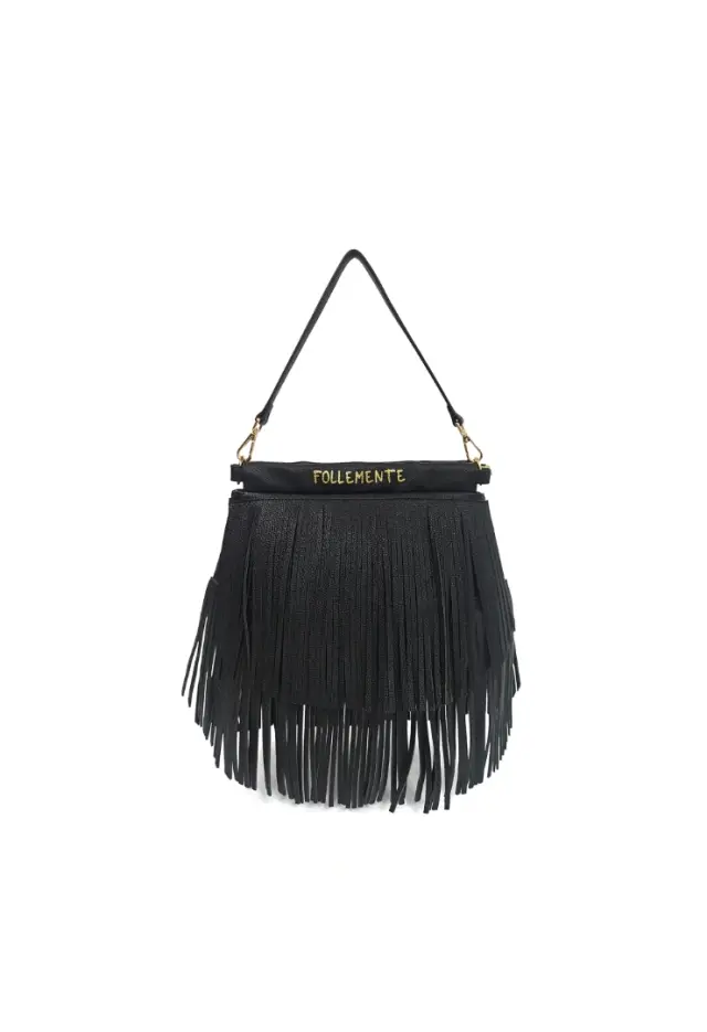LE PANDORINE - Dallas shoulder bag with black fringes
