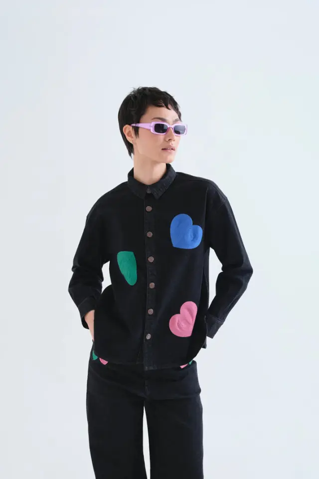 COMPANIA FANTASTICA DENIM SHIRT (63C/47001 BLACK) - XL
