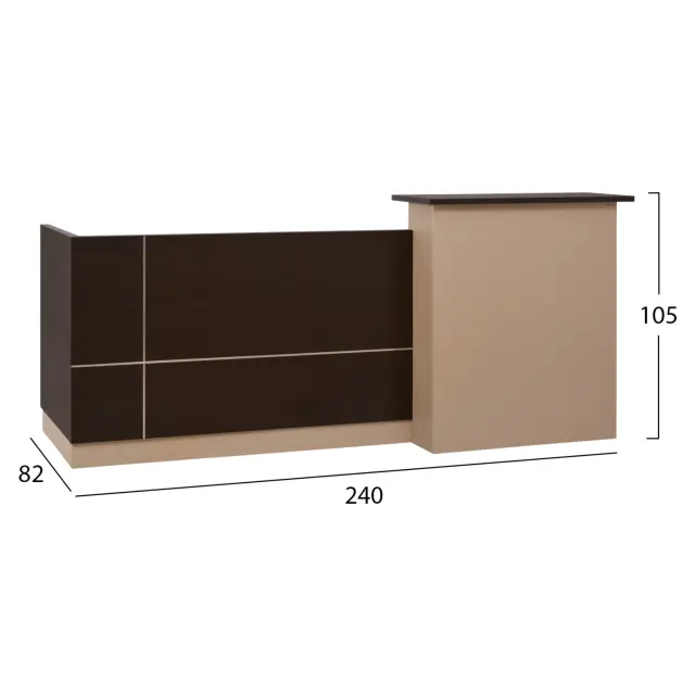 ΓΡΑΦΕΙΟ ΥΠΟΔΟΧΗΣ FB92068.01 ΜΕΛΑΜΙΝΗ ΣΕ WENGE-ΜΠΕΖ 240x80x106Υεκ. 2