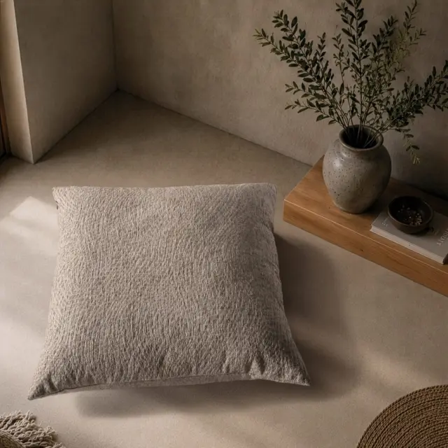 Μαξιλαροθήκη Norman 03 Light Brown TEORAN 65x65cm δαπέδου με γέμιση 3