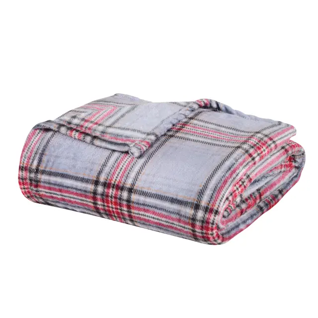 Κουβέρτα Καναπέ 130x170 330gsm Fleece Das Home 1362 Grey-Red 100% Πολυέστερ 2