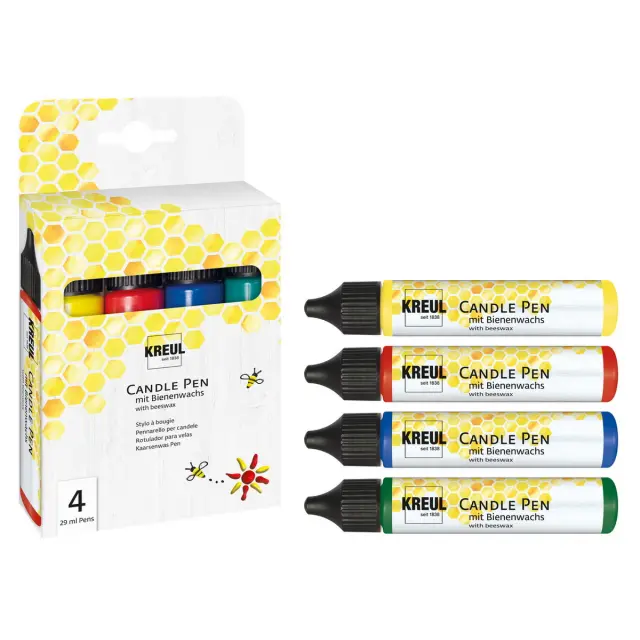 Σετ Χρώματα-Στυλό για Διακόσμηση Κεριών KREUL Candle Pen, 4 τεμ.