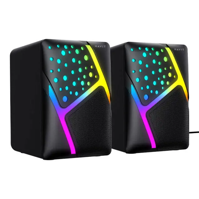 Havit SK763 Ηχεία Υπολογιστή 2.0 με RGB Φωτισμό και Ισχύ 3W σε Μαύρο Χρώμα