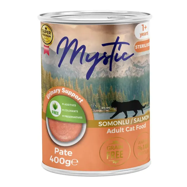 Mystic Sterilised Πατέ Super Premium Κονσέρβα για Στειρωμένες Γάτες με Σολομό 400gr