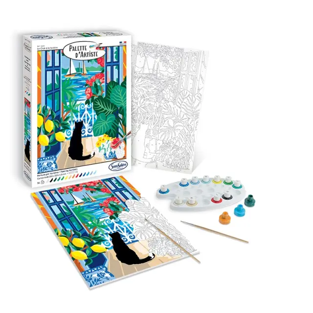 SentoSphere PALETTE D'ARTISTE Paint by Numbers - Γάτα στο Παράθυρο 028-45212 2