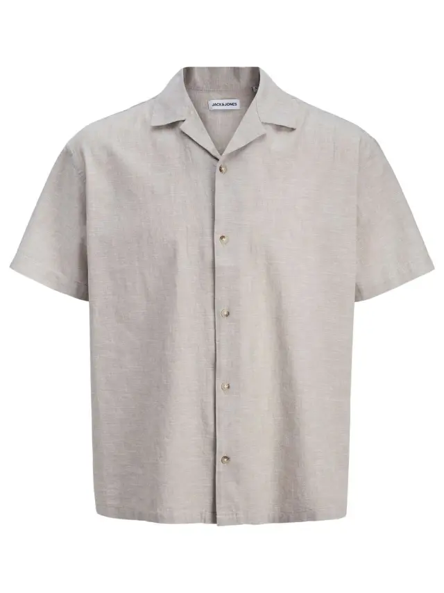 JJESUMMER LINEN BLEND RESORT SHIRT SS SN String - S