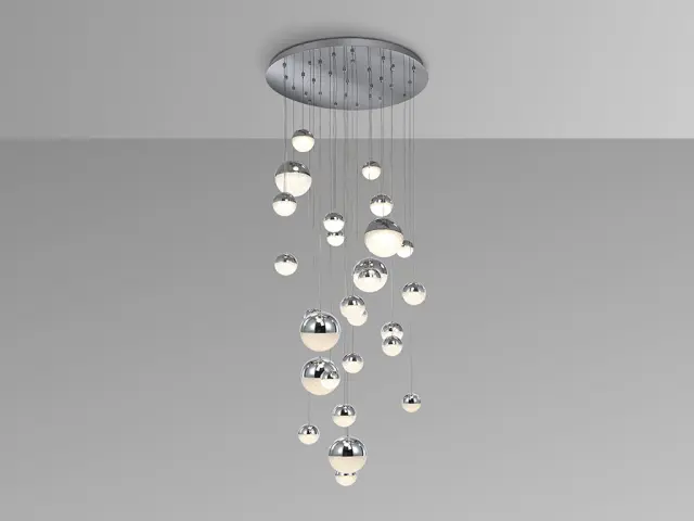 SPHERE LARGE LAMP Ø80 27L CHROME φωτιστικό κρεμαστό Χρώμιο 2