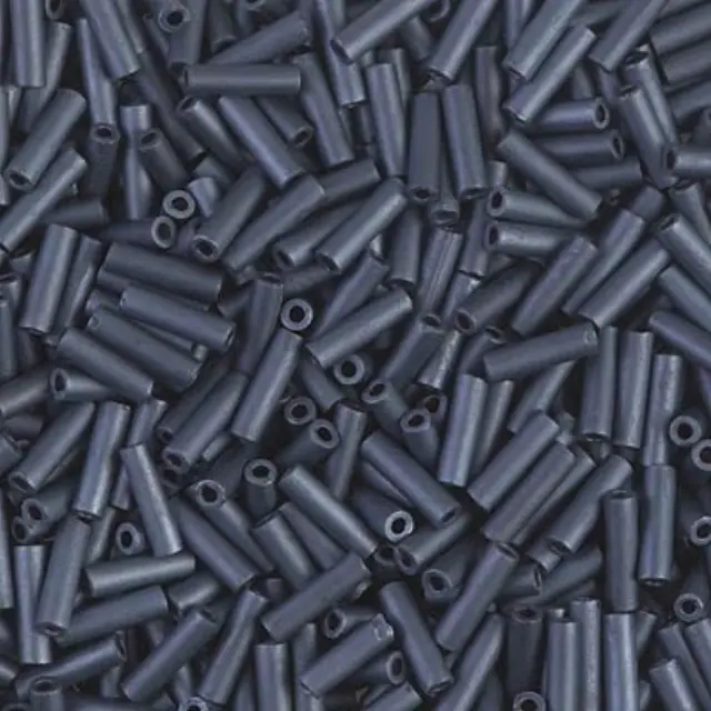 Χάντρα Miyuki Glass Bugles - 2001 - Matte Gunmetal 6mm - 10gr