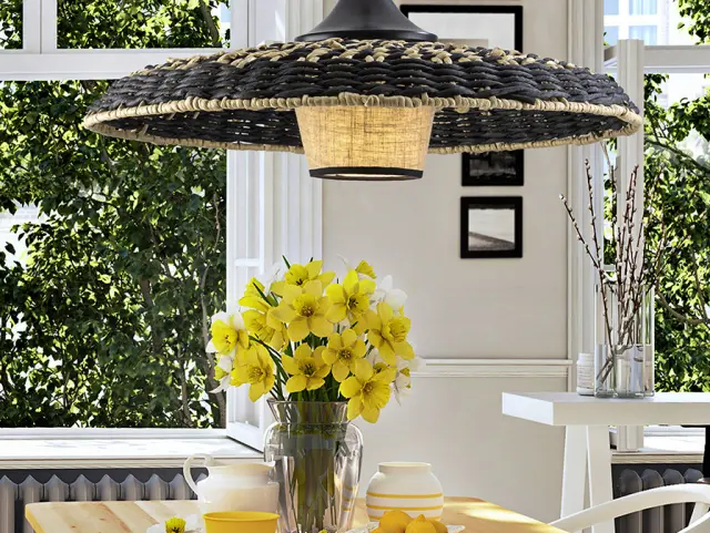 FIJI - LAMP BLACK/NAT 435216 φωτιστικό κρεμαστό Μαύρο Μαύρο/Φυσικό Μπεζ 3