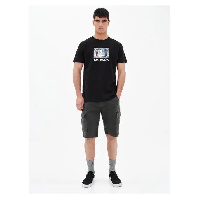 Emerson Glitch Logo T-Shirt (221.EM33.55-Black) - Μαύρο 3