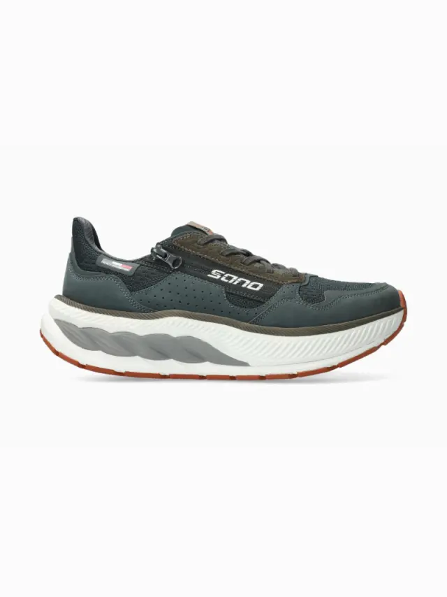 Mephisto/Sano Sneakers Ανδρικό δέρμα/ύφασμα Γκρί SAN/STRIDE STEEL - 46 2