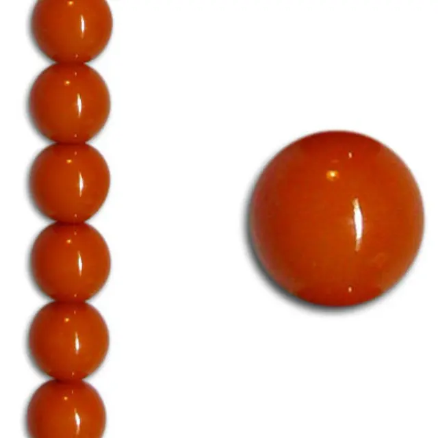 Χάντρα Glass Pearl Party Neon Orange 8mm ~22τεμ