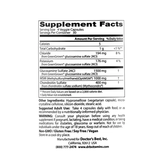 Doctor's Best Vegan Glucosamine & Chondroitin & MSM 2