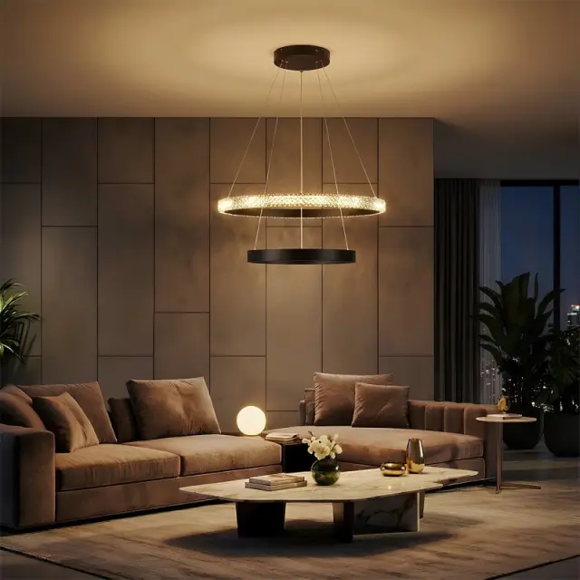 DIAMOND Κρεμαστό Φωτιστικό Οροφής LED 75W CCT Μαύρο με Χειριστήριο KLV-101-0235