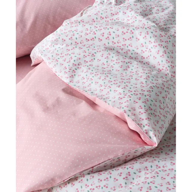 Σετ Παιδικά Σεντόνια Μονά 3 Τεμαχίων Kentia Cereza Baby Pink-Green 160x245 3