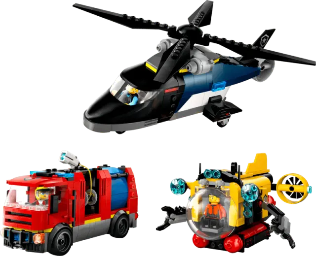 Lego City Combination Set With Helicopter Fire Truck And Submarine (60462) (LGO60462)