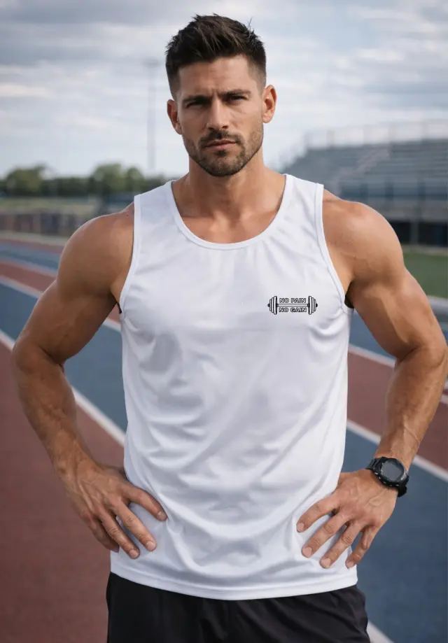 Αμάνικο Noshame® Λευκό Dry Fit - 182602 - XXL