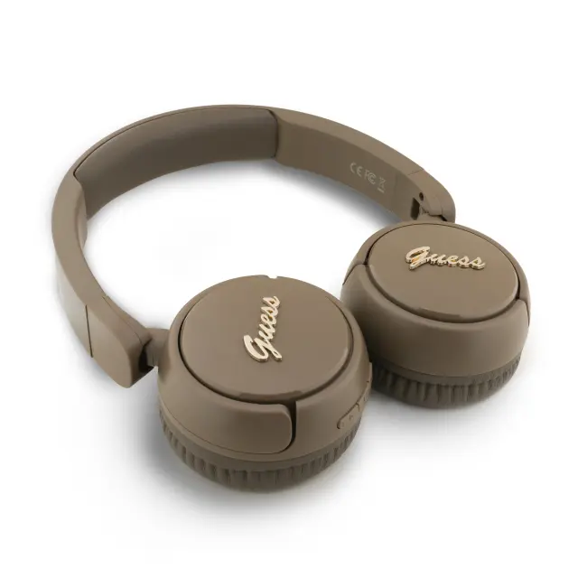 Guess Script Metal Logo Wireless Headphone Brown 2