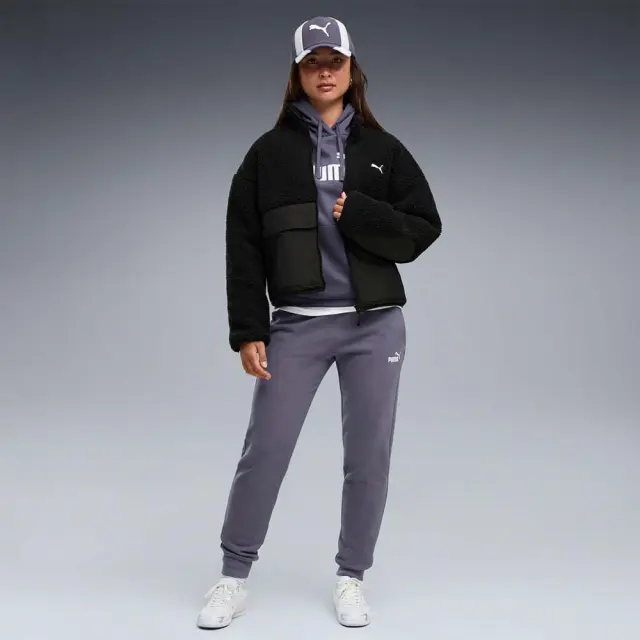 Puma Women's Essentials No1 Logo Fleece Sweatpants Μπλε - Γκρι 682449-35 (Puma) 3