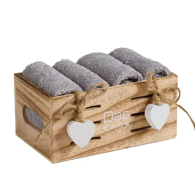 Das Home Σετ Πετσέτες 4Τεμαχιων Soft 4005 Grey Grey