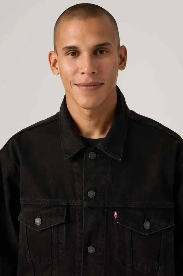 RELAXED FIT TRUCKER BLACKS - RELAXED FIT TRUCKER NEVER TOO MUCH T Black - XXL 2