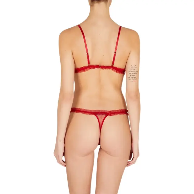 Emporio Armani Γυναικείο String Δαντέλα με Πούλιες, Χρώμα Red Sequins - M 2